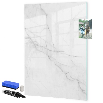 Pizarra borrable de cristal con imanes Tablero elegante para fotos y notas.