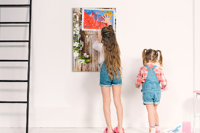 Pizarra borrable de cristal con imanes Tablero creativo para fotos y notas