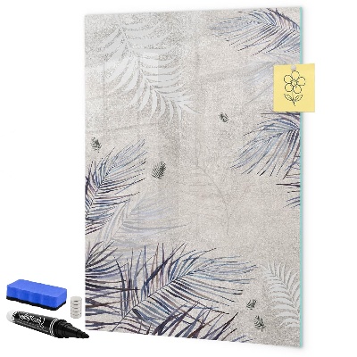 Pizarra borrable de cristal con imanes Elegante tablero fotográfico con plantas