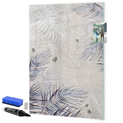 Pizarra borrable de cristal con imanes Elegante tablero fotográfico con plantas