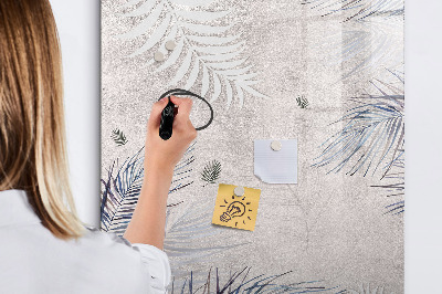 Pizarra borrable de cristal con imanes Elegante tablero fotográfico con plantas