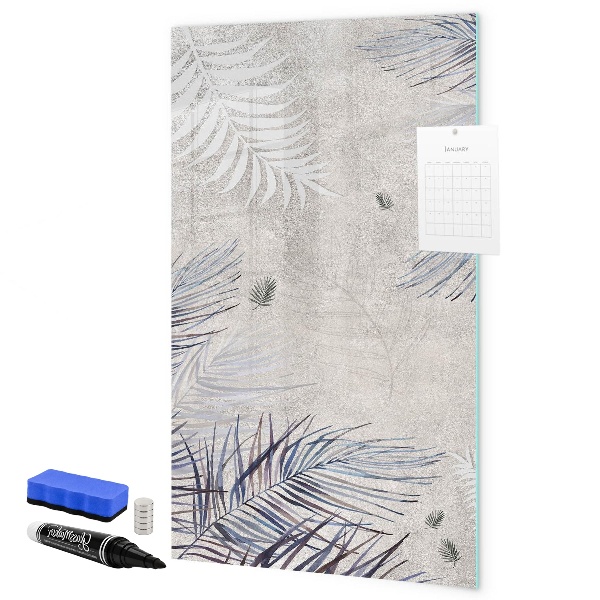 Pizarra borrable de cristal con imanes Elegante tablero fotográfico con plantas