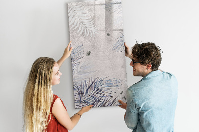 Pizarra borrable de cristal con imanes Elegante tablero fotográfico con plantas