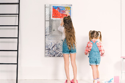 Pizarra borrable de cristal con imanes Elegante tablero fotográfico con plantas