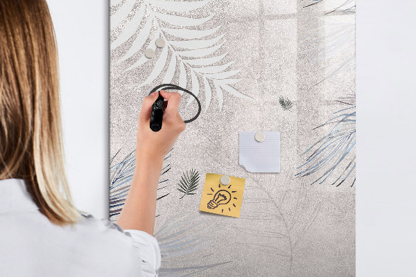 Pizarra borrable de cristal con imanes Elegante tablero fotográfico con plantas