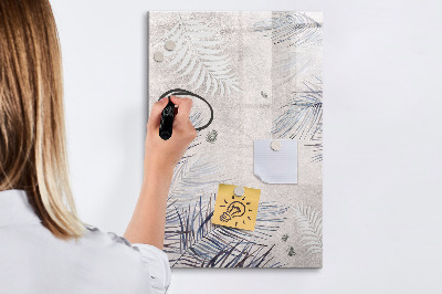 Pizarra borrable de cristal con imanes Elegante tablero fotográfico con plantas