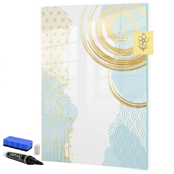 Pizarra magnética de pared con rotulador Un espacio creativo para recuerdos y notas.