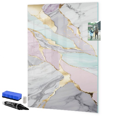 Pizarra magnética de pared con rotulador Un elegante tablero para notas y fotos.