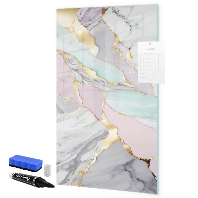 Pizarra magnética de pared con rotulador Un elegante tablero para notas y fotos.