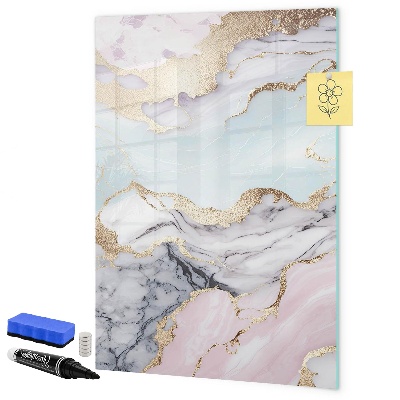 Pizarra borrable de cristal con imanes Un elegante tablero para notas y fotos.