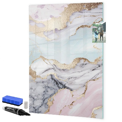 Pizarra borrable de cristal con imanes Un elegante tablero para notas y fotos.