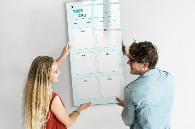Pizarra magnética de pared con rotulador Planificar y alcanzar metas personales