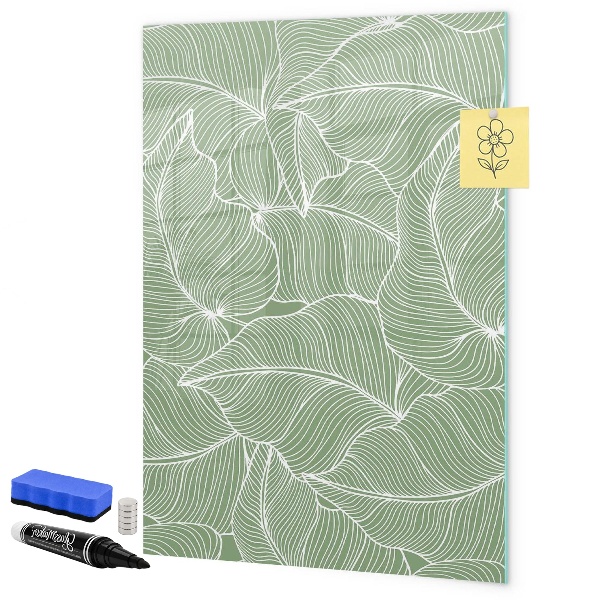 Pizarra borrable de cristal con imanes Un tablero colorido para fotos y notas.