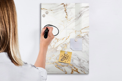 Pizarra borrable de cristal con imanes Elegante tablero fotográfico de mármol