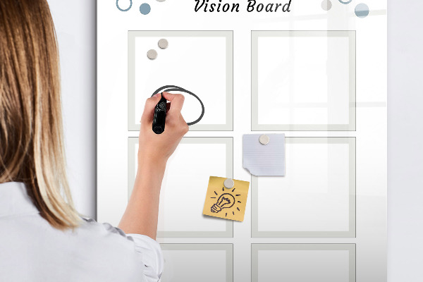 Pizarra magnética de pared con rotulador Tablero de visión para ideas creativas