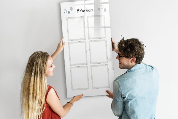 Pizarra magnética de pared con rotulador Tablero de visión para ideas creativas