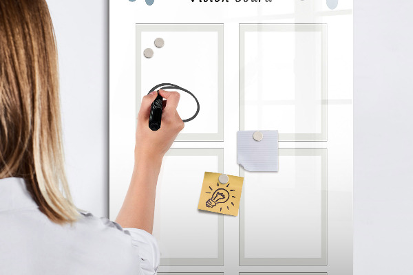 Pizarra magnética de pared con rotulador Tablero de visión para ideas creativas