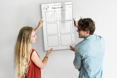 Pizarra magnética de pared con rotulador Tablero de visión para ideas creativas