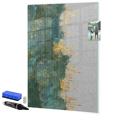 Pizarra borrable de cristal con imanes Tablero moderno para fotos y notas.