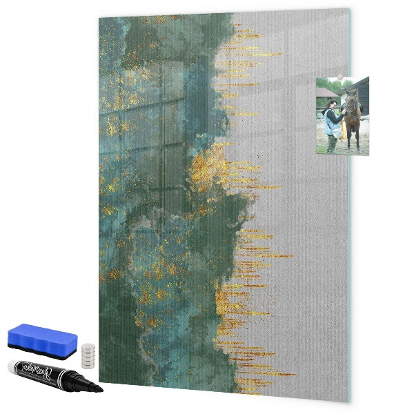 Pizarra borrable de cristal con imanes Tablero moderno para fotos y notas.