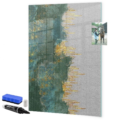 Pizarra borrable de cristal con imanes Tablero moderno para fotos y notas.