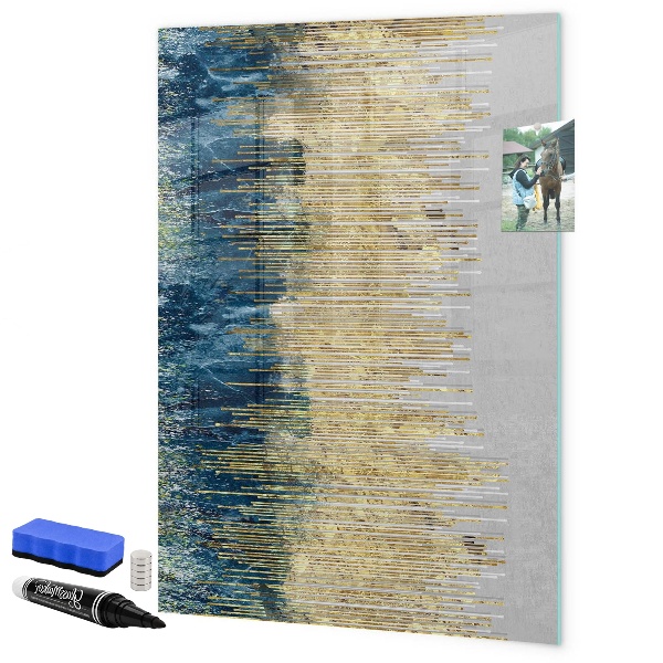 Pizarra magnética de pared con rotulador Tablero moderno para fotos y notas.