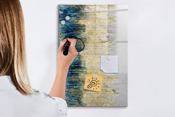 Pizarra magnética de pared con rotulador Tablero moderno para fotos y notas.