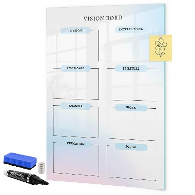 Pizarra magnética de pared con rotulador Tablero de visión para metas personales