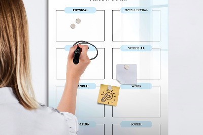 Pizarra magnética de pared con rotulador Tablero de visión para metas personales