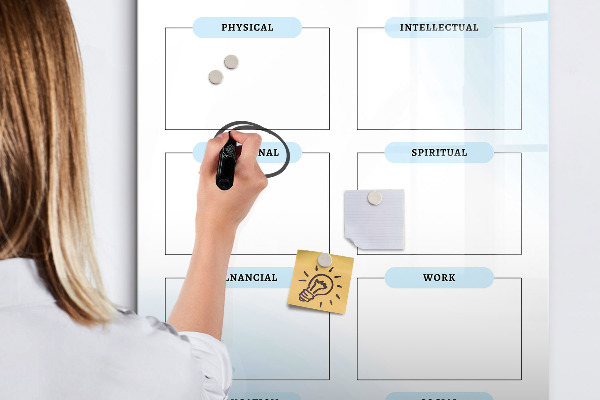 Pizarra magnética de pared con rotulador Tablero de visión para metas personales