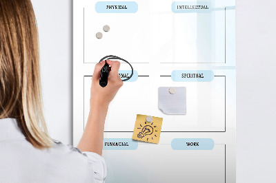 Pizarra magnética de pared con rotulador Tablero de visión para metas personales