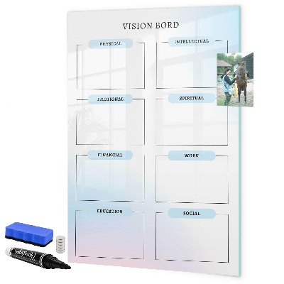 Pizarra magnética de pared con rotulador Tablero de visión para metas personales