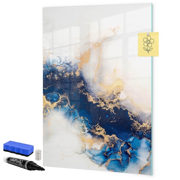 Pizarra borrable de cristal con imanes Un elegante tablero para notas y fotos.