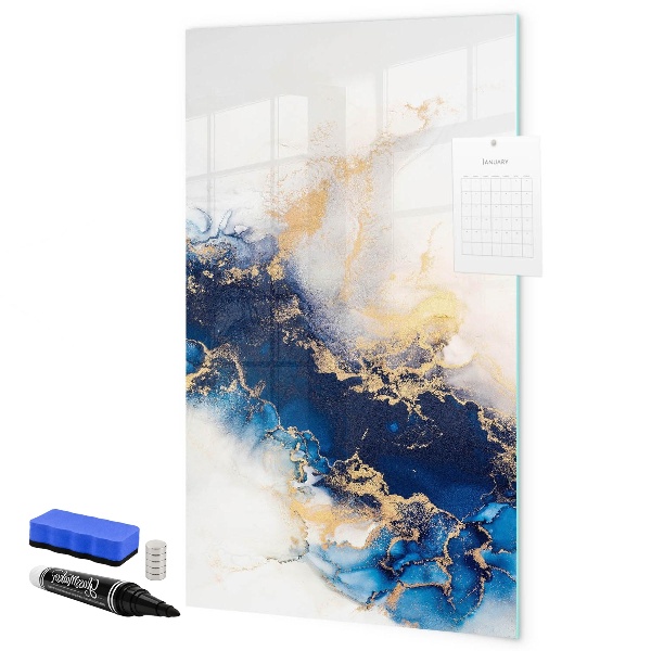 Pizarra borrable de cristal con imanes Un elegante tablero para notas y fotos.