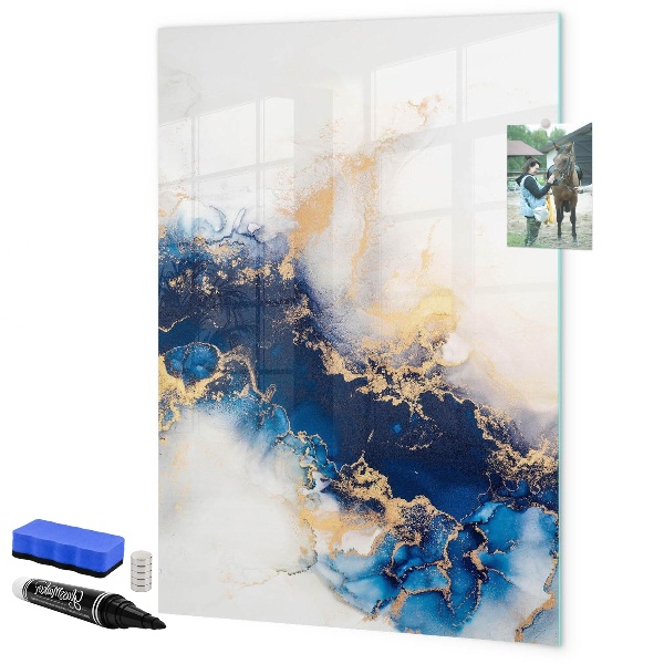 Pizarra borrable de cristal con imanes Un elegante tablero para notas y fotos.