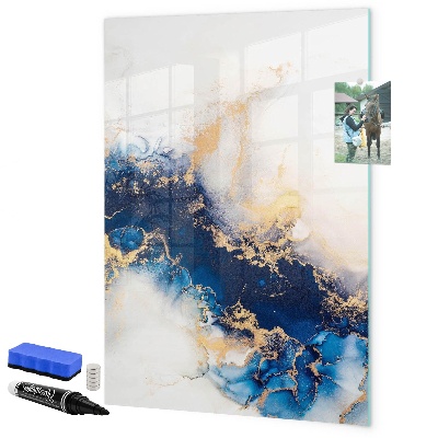 Pizarra borrable de cristal con imanes Un elegante tablero para notas y fotos.
