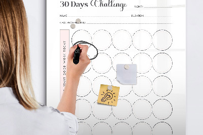 Pizarra magnética de pared con rotulador Reto fotográfico de 30 días
