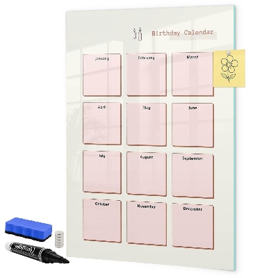Pizarra magnética de pared con rotulador Calendario de cumpleaños con espacio para fotos