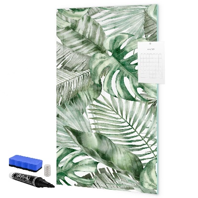 Pizarra borrable de cristal con imanes Tablero verde para fotos y notas.