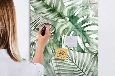 Pizarra borrable de cristal con imanes Tablero verde para fotos y notas.