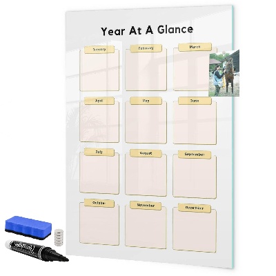 Pizarra magnética de pared con rotulador Calendario anual para personalización