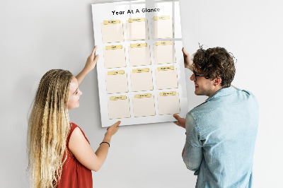 Pizarra magnética de pared con rotulador Calendario anual para personalización