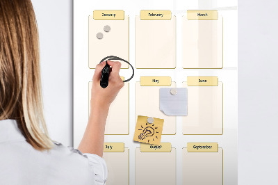 Pizarra magnética de pared con rotulador Calendario anual para personalización
