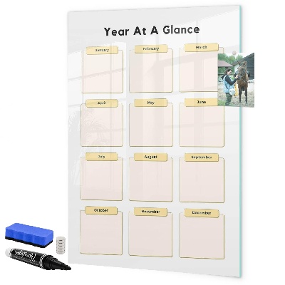 Pizarra magnética de pared con rotulador Calendario anual para personalización