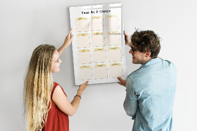 Pizarra magnética de pared con rotulador Calendario anual para personalización