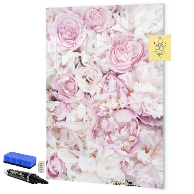 Pizarra magnética de pared con rotulador Tablero floral para notas y fotos