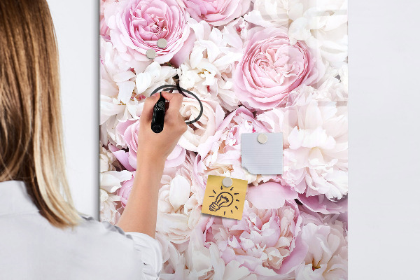 Pizarra magnética de pared con rotulador Tablero floral para notas y fotos