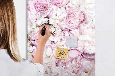 Pizarra magnética de pared con rotulador Tablero floral para notas y fotos