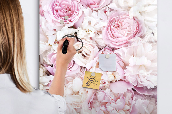 Pizarra magnética de pared con rotulador Tablero floral para notas y fotos