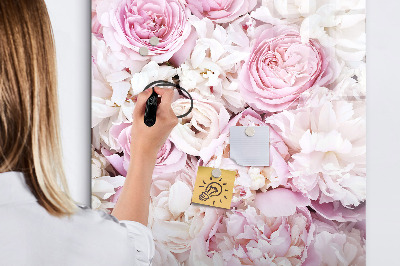 Pizarra magnética de pared con rotulador Tablero floral para notas y fotos